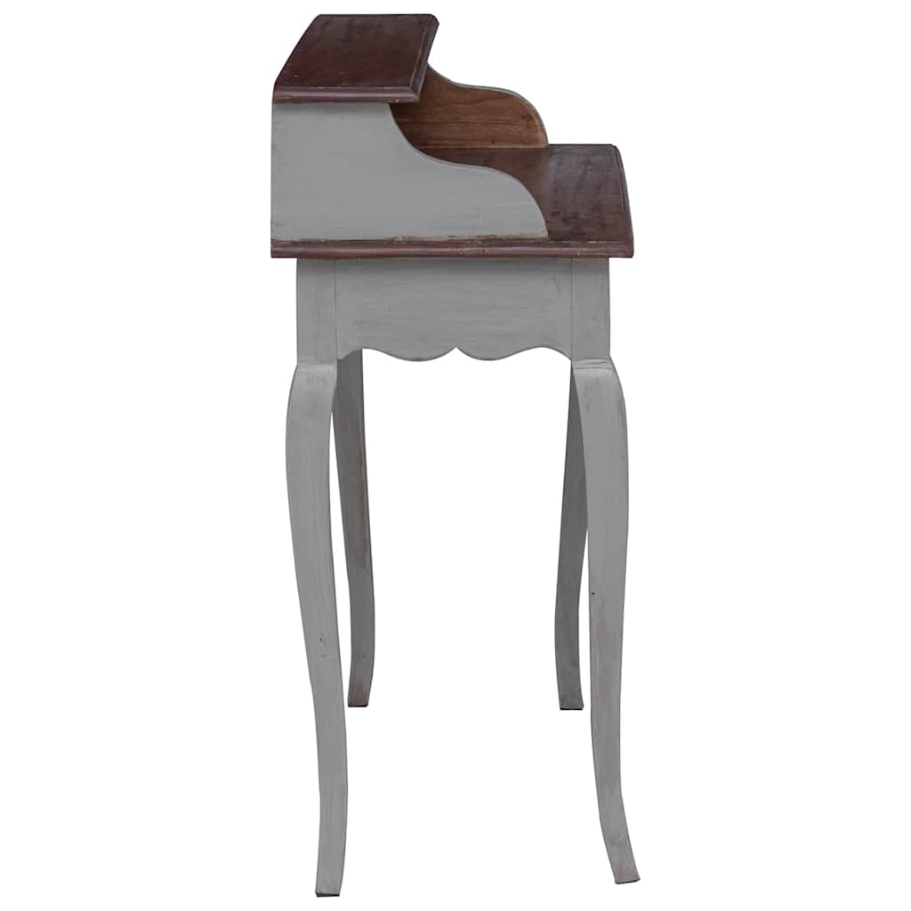Writing Desk Solid Mahogany Wood 80x40x92 cm Brown and white