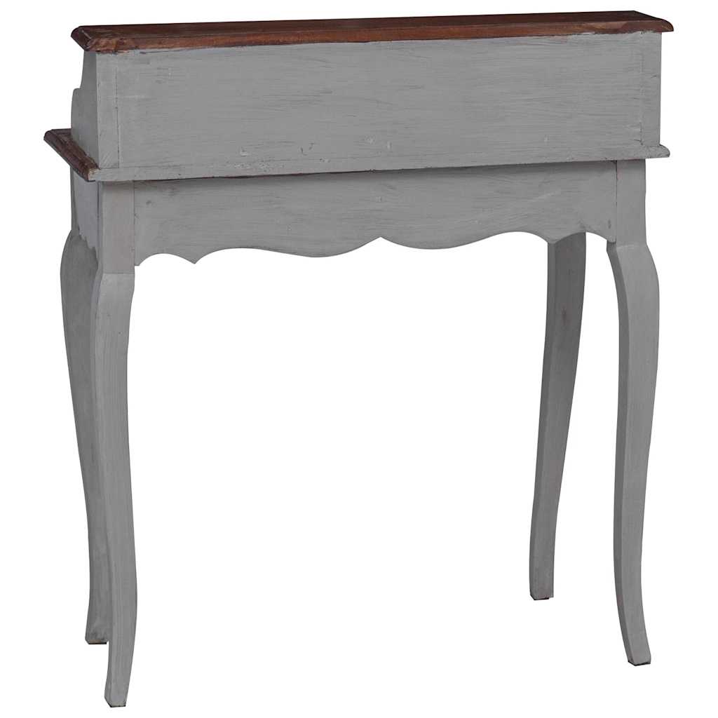 Writing Desk Solid Mahogany Wood 80x40x92 cm Brown and white
