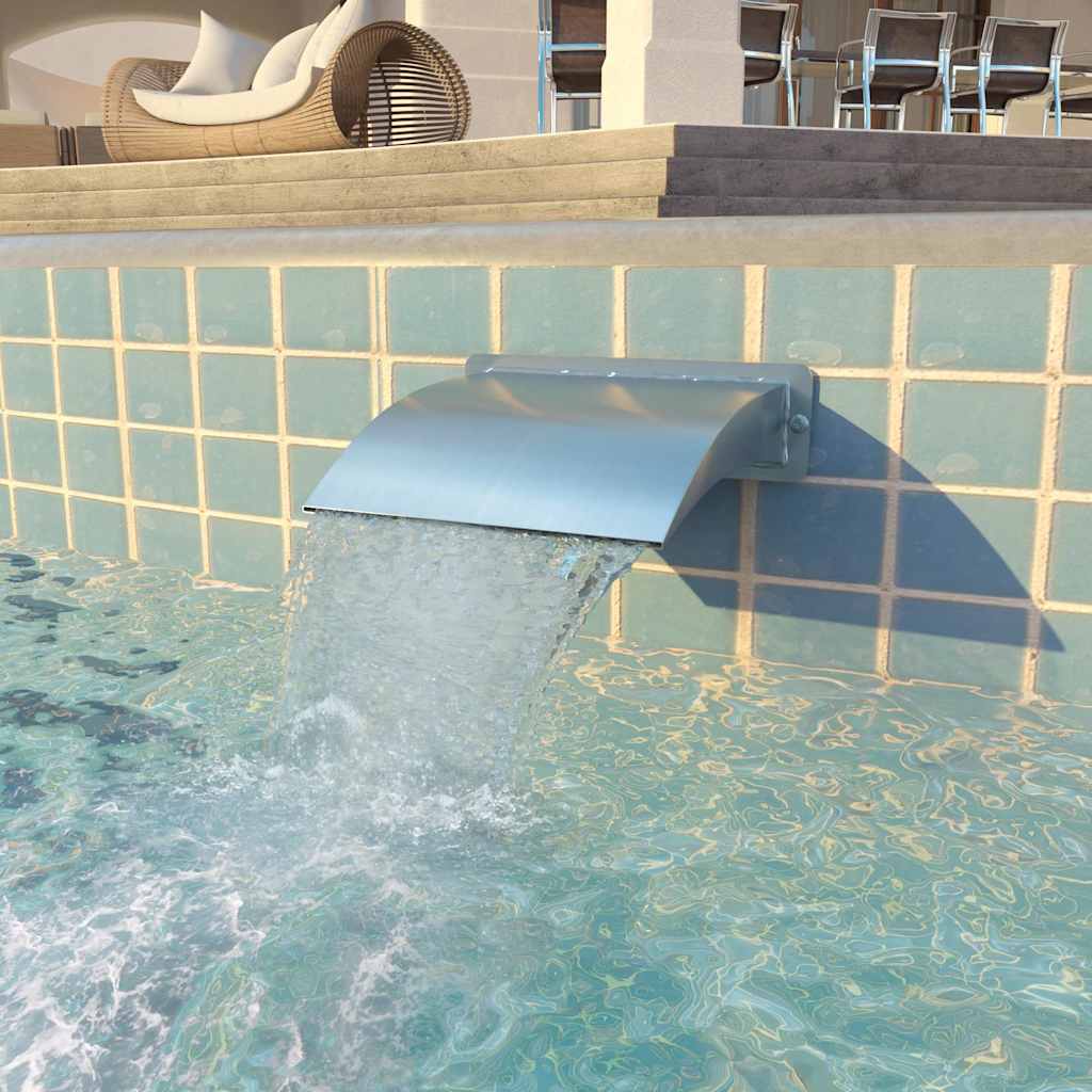 vidaXL Pool Fountain | Silver | Stainless Steel (SS 304) | 30x9x26 cm 1