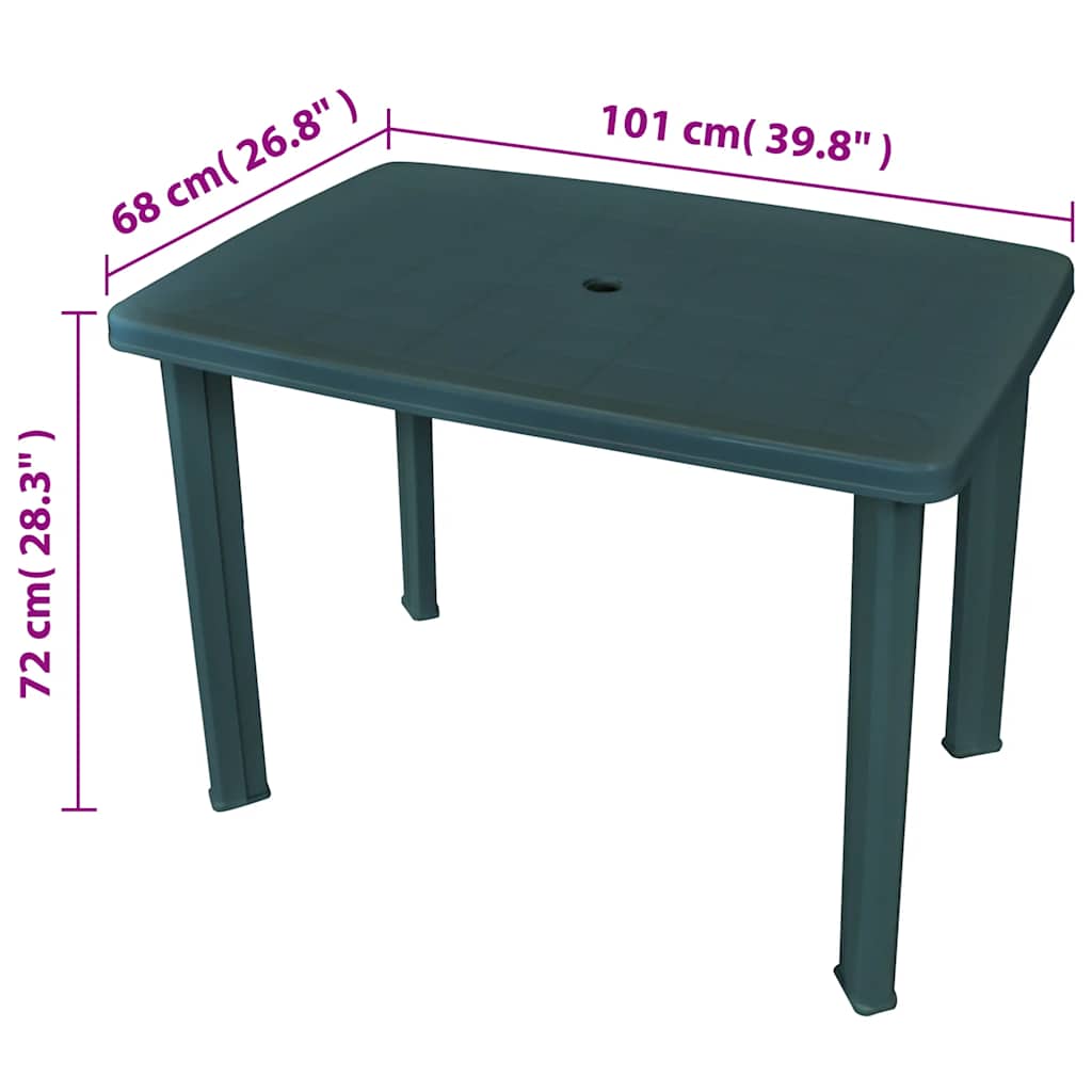 vidaXL Outdoor Table | Green | Plastic | Medium | Lightweight | Outdoor Table 5