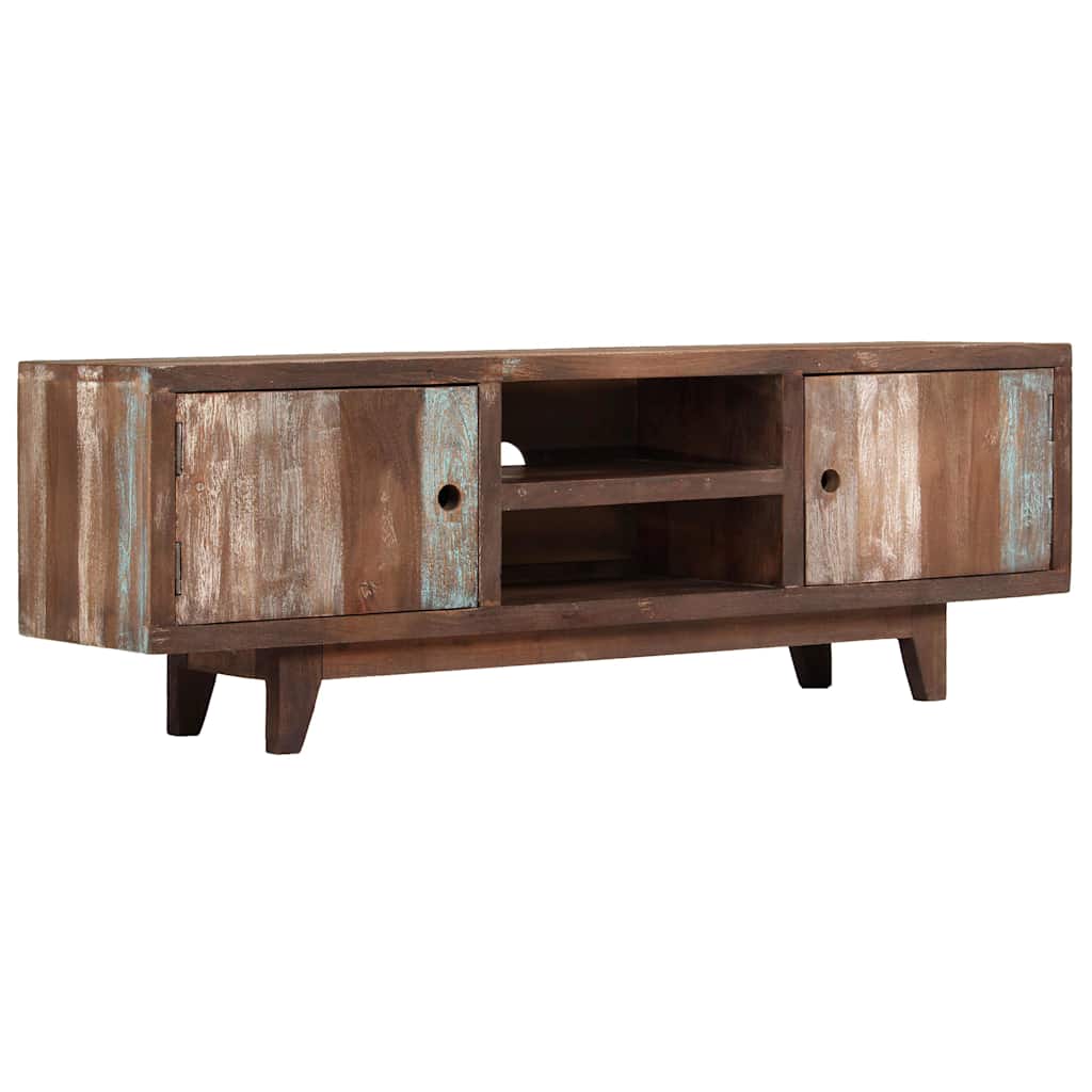 244960 vidaXL TV Cabinet Solid Acacia Wood Vintage 118x30x40 cm 1