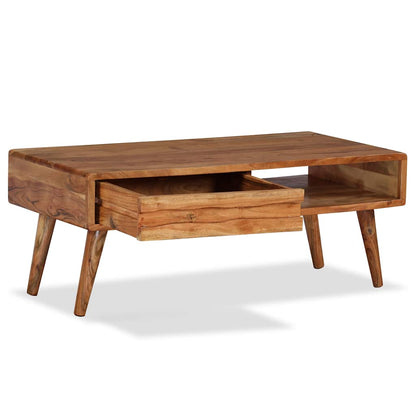 244974 vidaXL Coffee Table Solid Wood with Carved Drawer 100x50x40 cm 3
