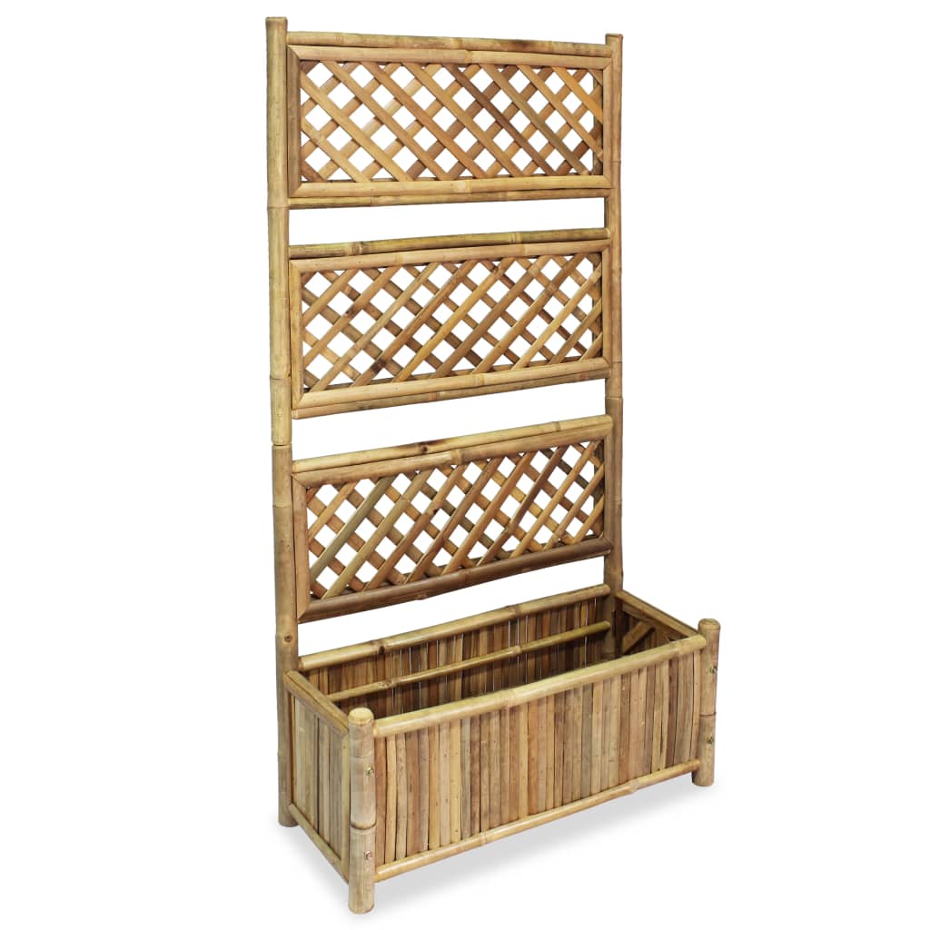 vidaXL Garden Raised Bed | Natural Bamboo | 70x30x135 cm | Decorative Inlays 2