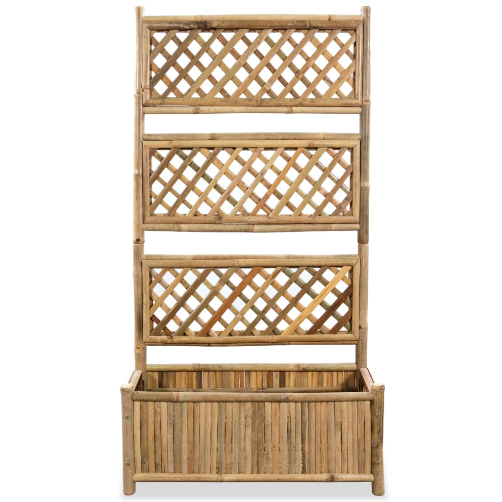 vidaXL Garden Raised Bed | Natural Bamboo | 70x30x135 cm | Decorative Inlays 3