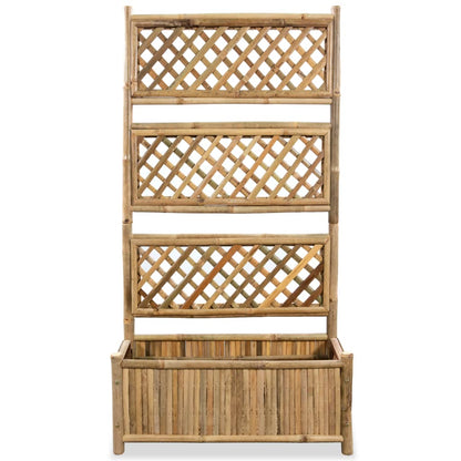vidaXL Garden Raised Bed | Natural Bamboo | 70x30x135 cm | Decorative Inlays 3
