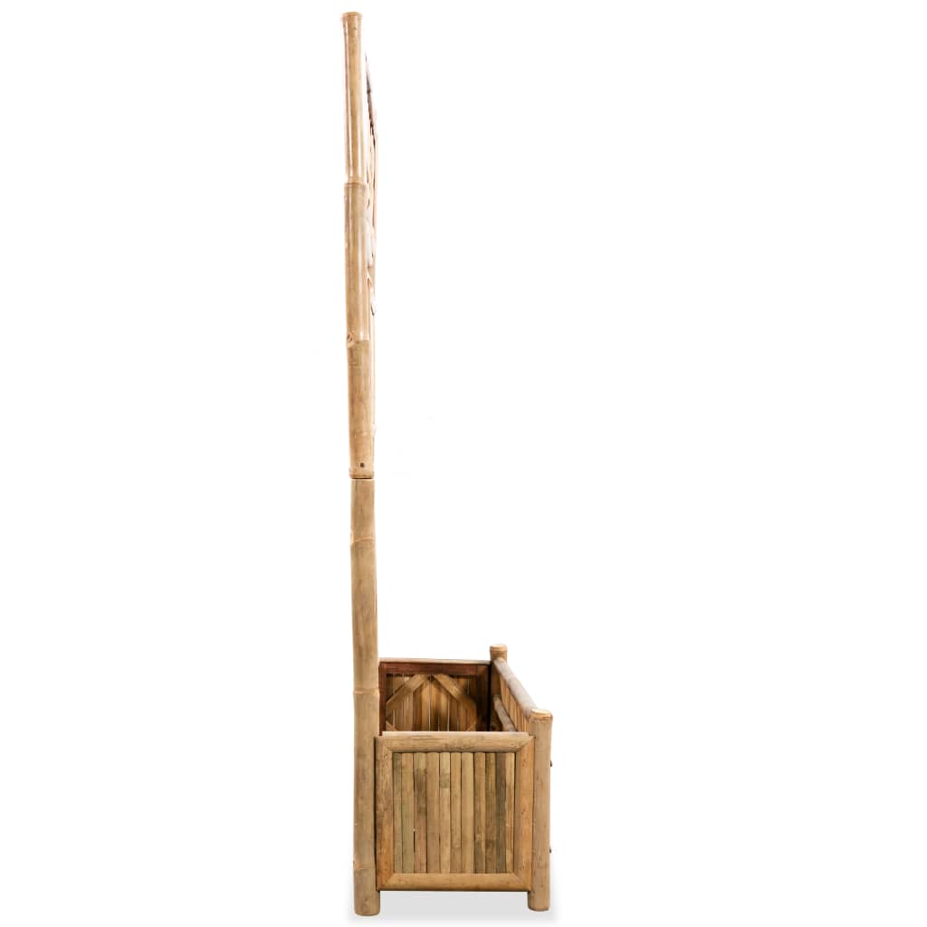 vidaXL Garden Raised Bed | Natural Bamboo | 70x30x135 cm | Decorative Inlays 4