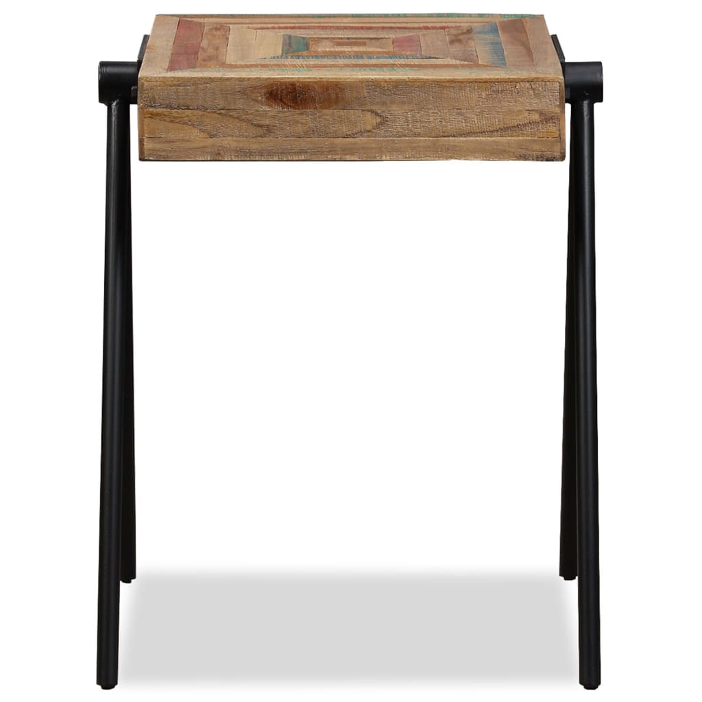 vidaXL Side Table | Durable | Rectangular | Industrial | Teak Wood Accent Table 4