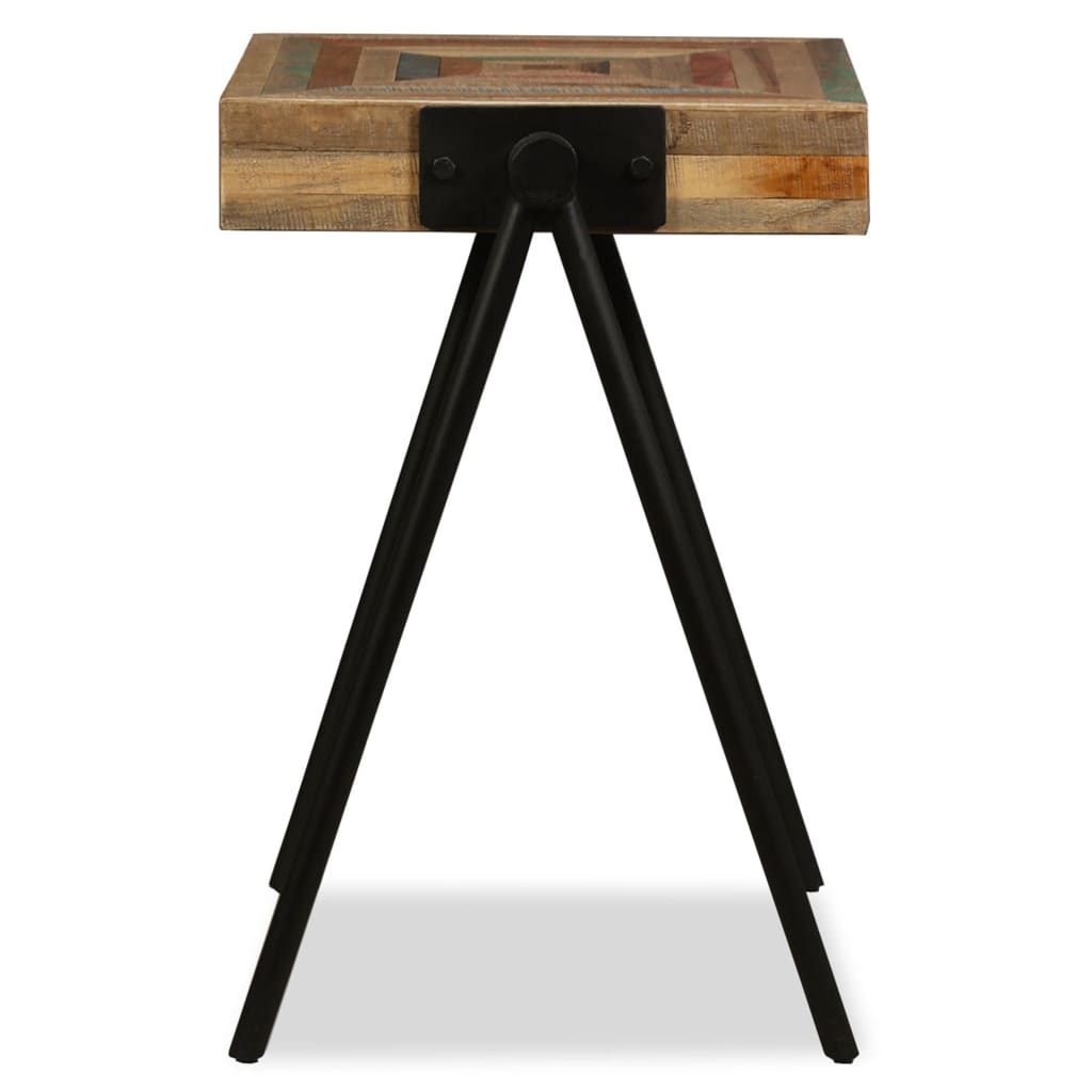 vidaXL Side Table | Durable | Rectangular | Industrial | Teak Wood Accent Table 5