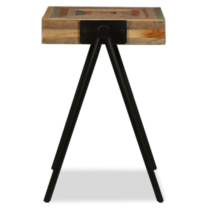 vidaXL Side Table | Durable | Rectangular | Industrial | Teak Wood Accent Table 5