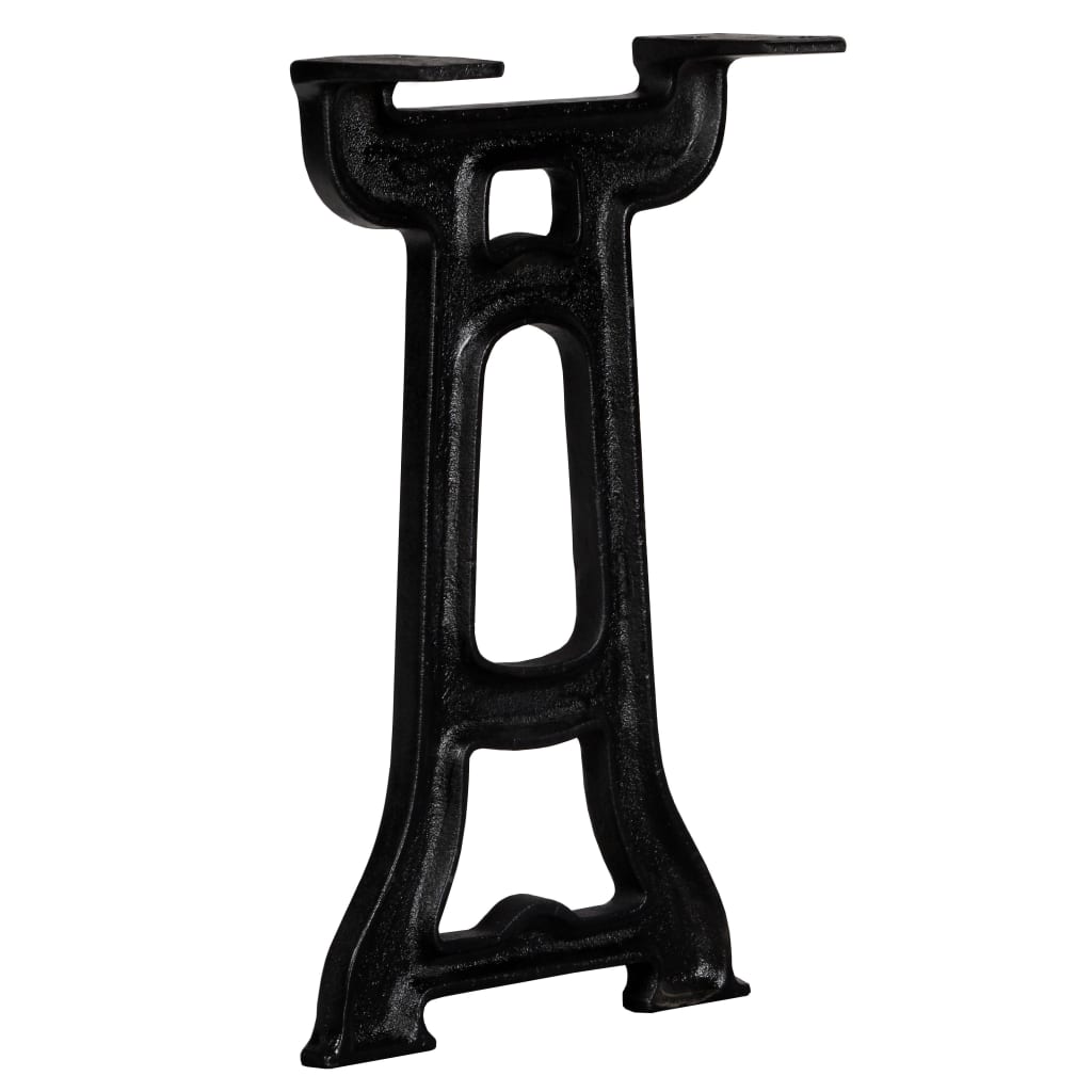 vidaXL Bench Leg | Set of 2 | Black | Solid Cast Iron | 25 x 41 cm | Durable 4