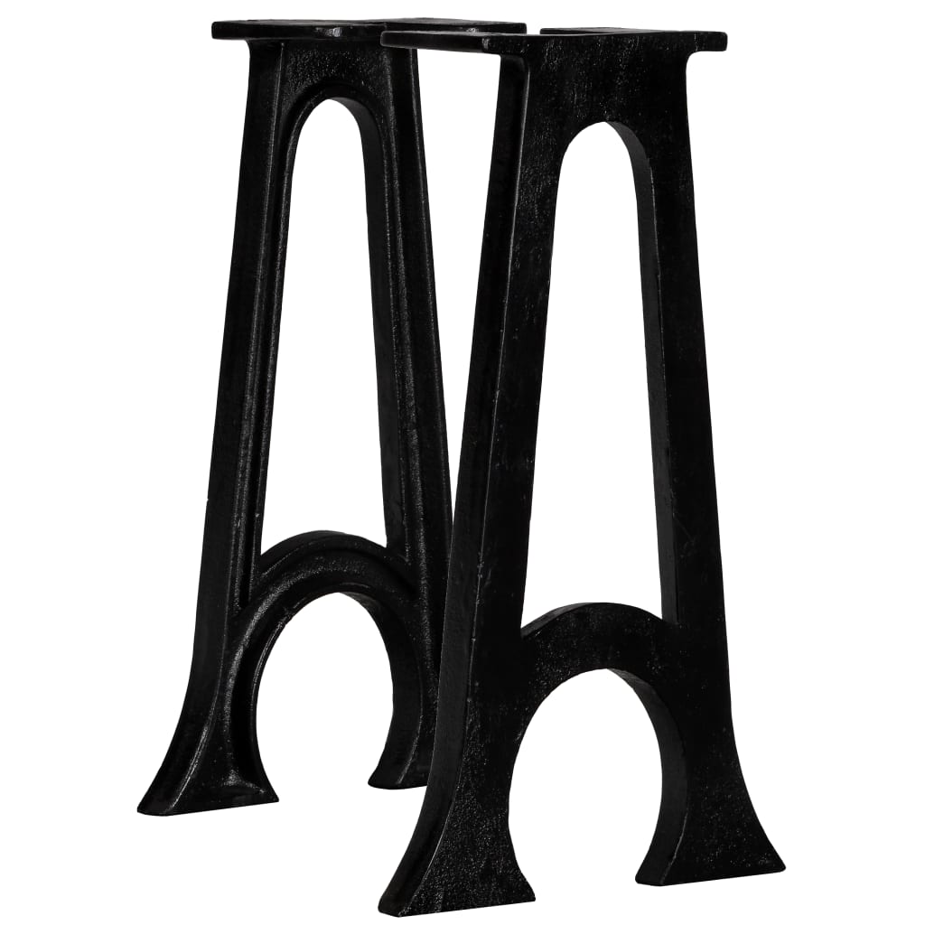 vidaXL Bench Leg | Set of 2 | Black | Cast iron | Medium | Durable 1