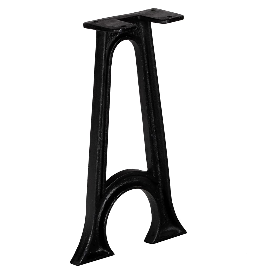 vidaXL Bench Leg | Set of 2 | Black | Cast iron | Medium | Durable 2