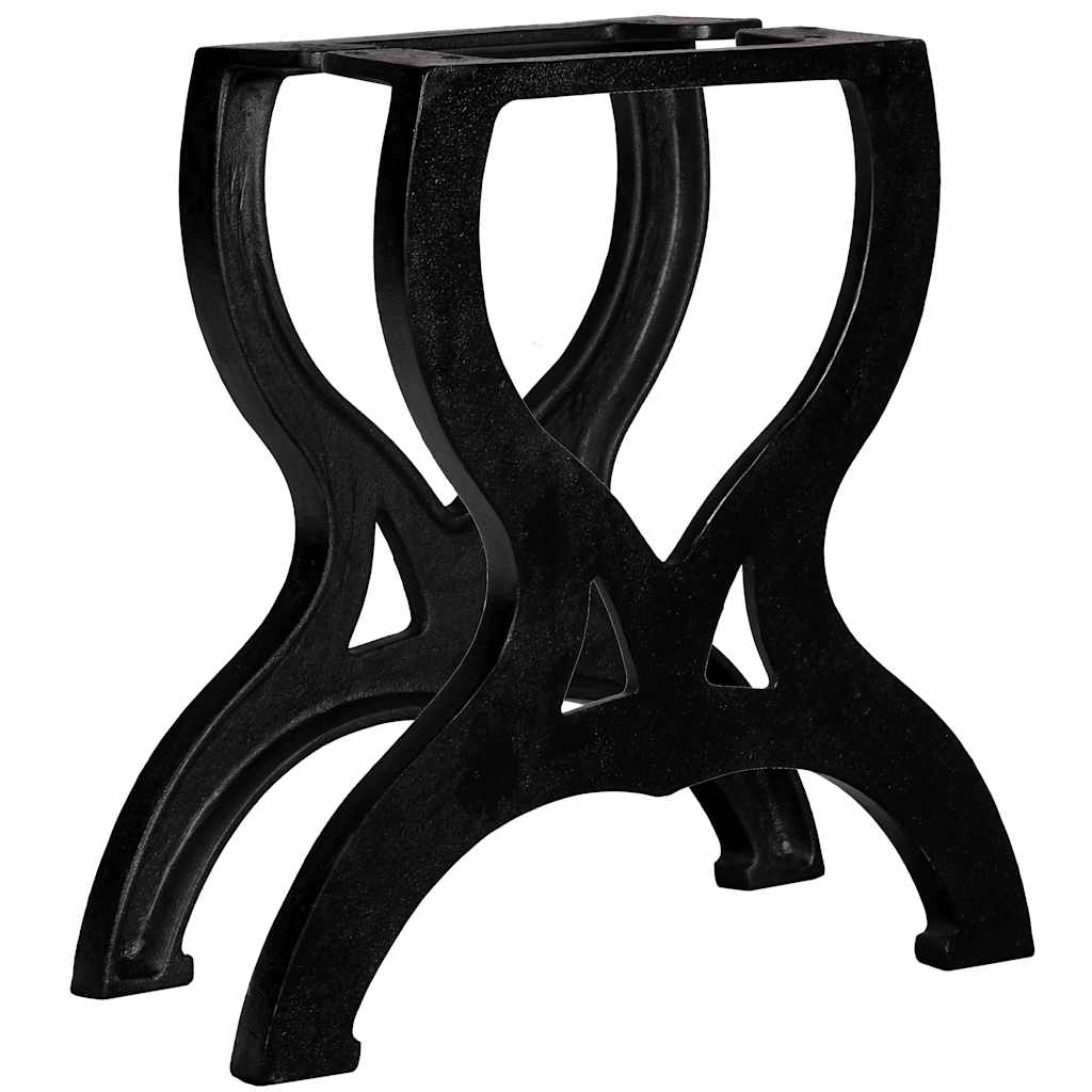 245433 vidaXL Coffee Table Legs 2 pcs X-Frame Cast Iron 1