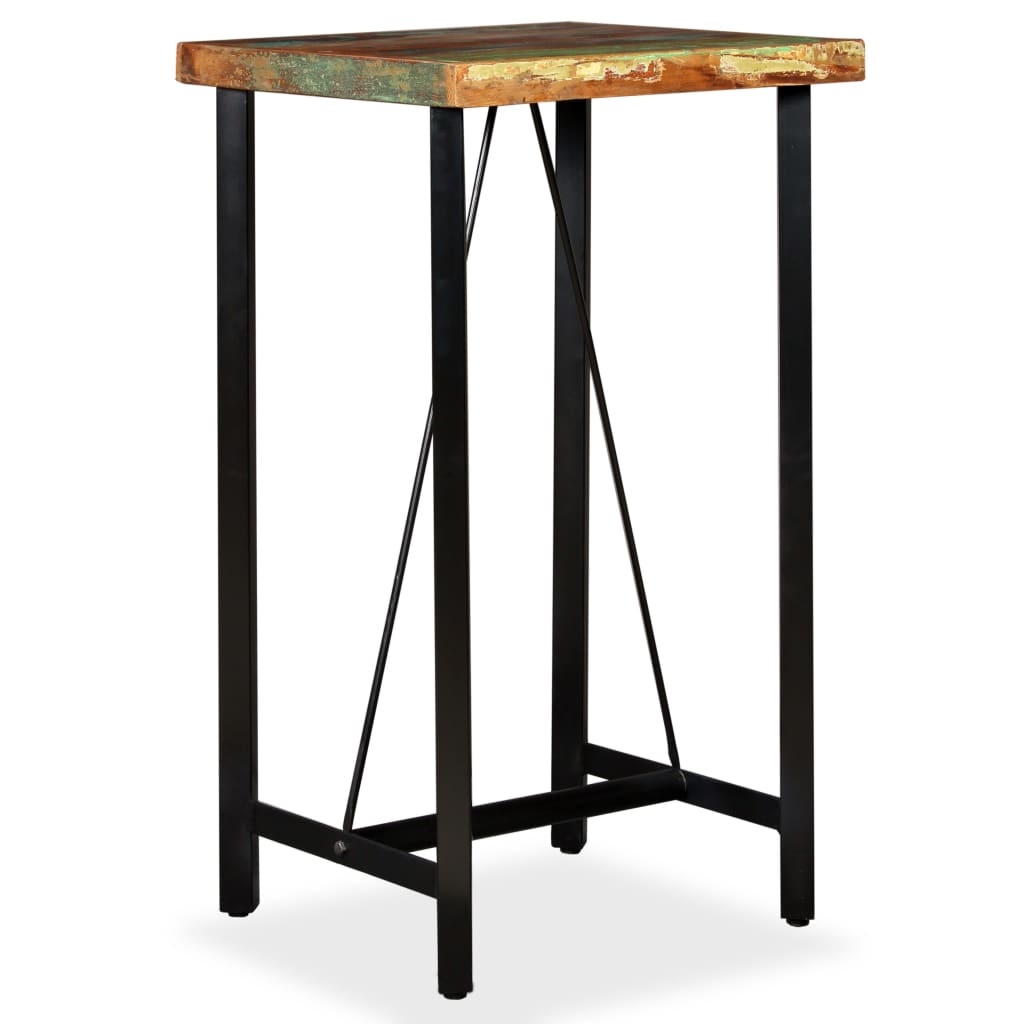 Bar Table Solid Reclaimed Wood Brown 60 cm 60 cm