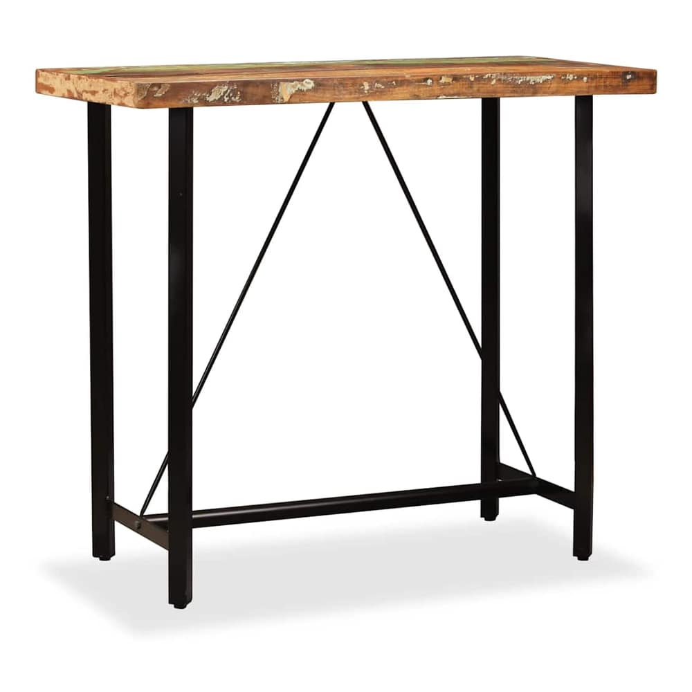 Bar Table Solid Reclaimed Wood Brown 120 cm 60 cm
