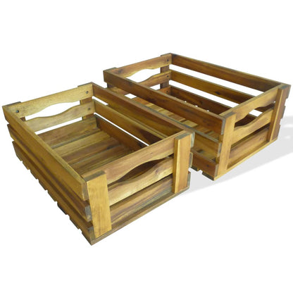 vidaXL Apple Crate | Set of 2 | Natural wood | Solid acacia wood 1