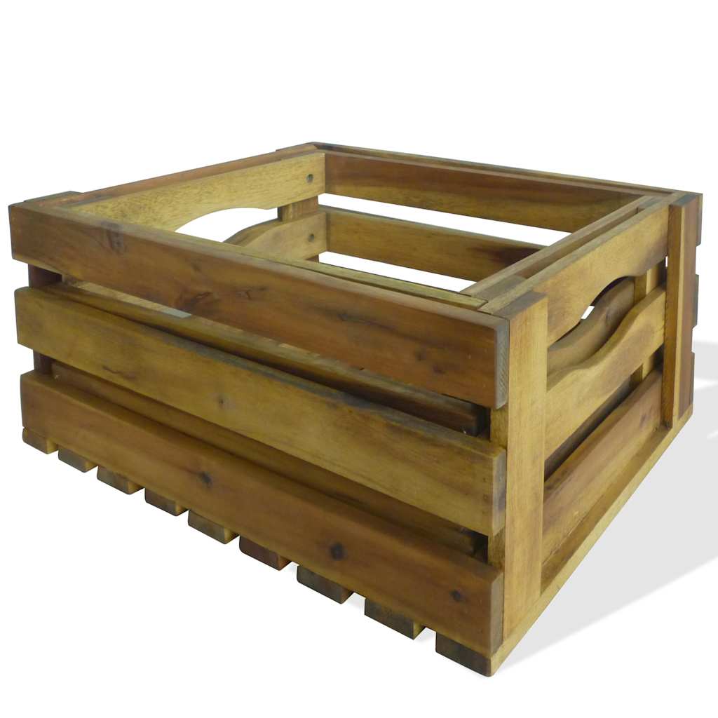 vidaXL Apple Crate | Set of 2 | Natural wood | Solid acacia wood 2