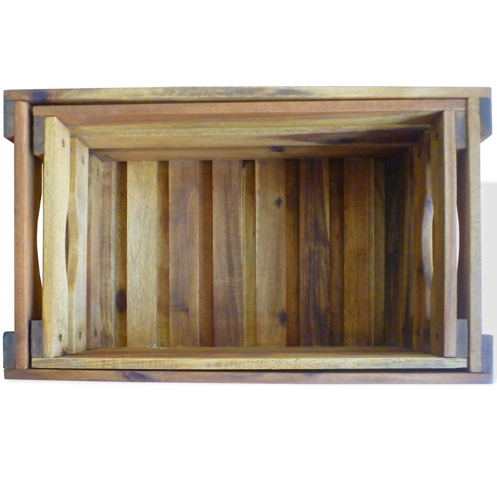 vidaXL Apple Crate | Set of 2 | Natural wood | Solid acacia wood 3
