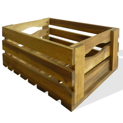 vidaXL Apple Crate | Set of 2 | Natural wood | Solid acacia wood 4