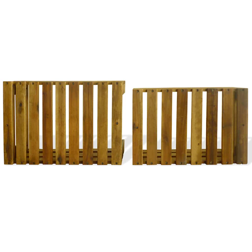 vidaXL Apple Crate | Set of 2 | Natural wood | Solid acacia wood 5