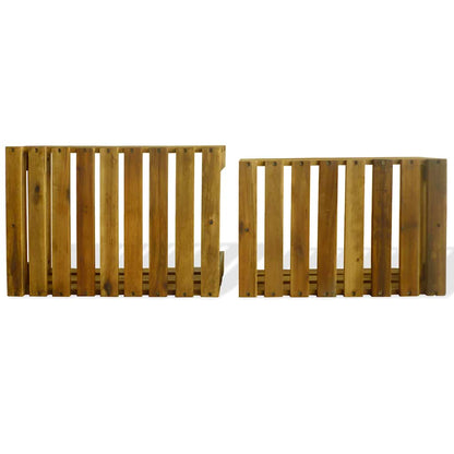 vidaXL Apple Crate | Set of 2 | Natural wood | Solid acacia wood 5