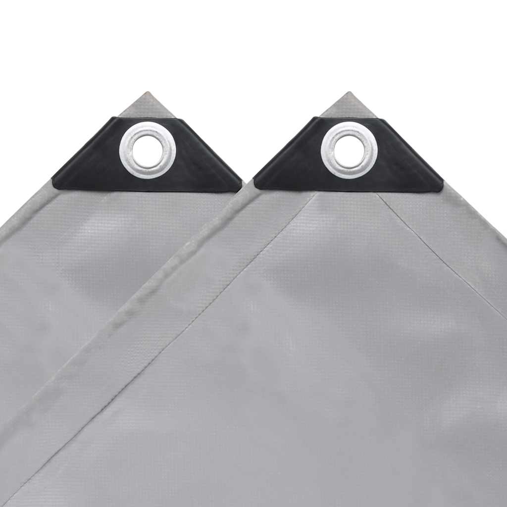 vidaXL Tarpaulins Grey 3 x 4 m Canvas with PVC Coating 4