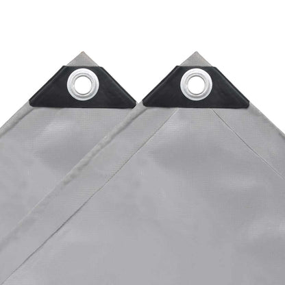 vidaXL Tarpaulins Grey 3 x 5 m Canvas with PVC Coating 4