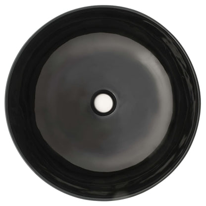 vidaXL Basin Ceramic Round Black 41.5x13.5 cm 3