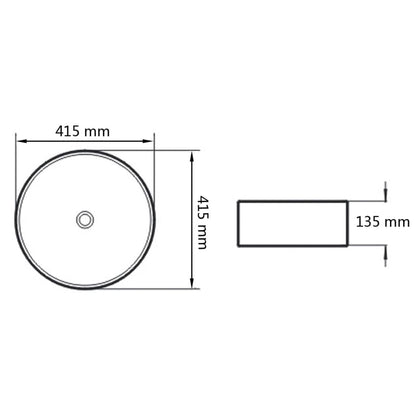vidaXL Basin Ceramic Round Black 41.5x13.5 cm 5