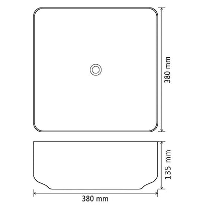 vidaXL Basin Ceramic Square Black 38x38x13.5 cm 5