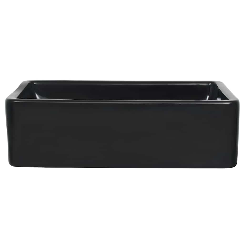 vidaXL Basin Ceramic Rectangular Black 41x30x12 cm 5