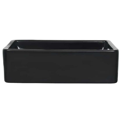vidaXL Basin Ceramic Rectangular Black 41x30x12 cm 5