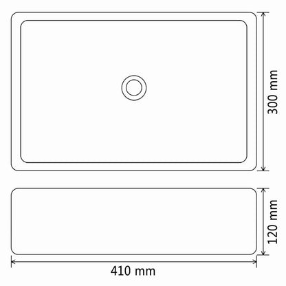 vidaXL Basin Ceramic Rectangular Black 41x30x12 cm 6