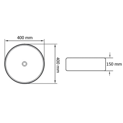 vidaXL Basin Ceramic Round Black 40x15 cm 6
