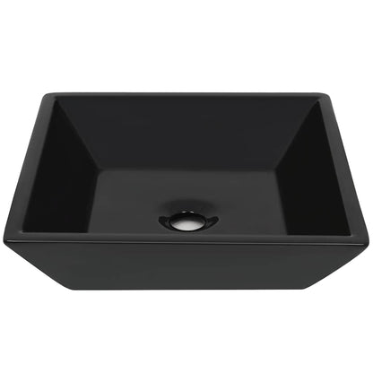 vidaXL Basin Ceramic Square Black 41.5x41.5x12 cm 3