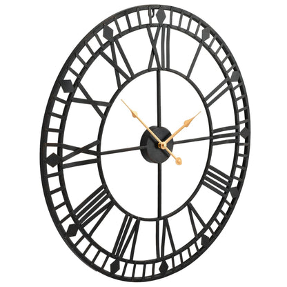 vidaXL Wall Clock | Black | Metal | 60 cm | Clock | Wall Clock | Circular 3