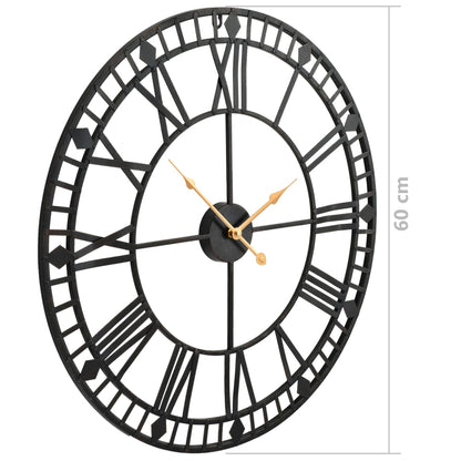 vidaXL Wall Clock | Black | Metal | 60 cm | Clock | Wall Clock | Circular 6