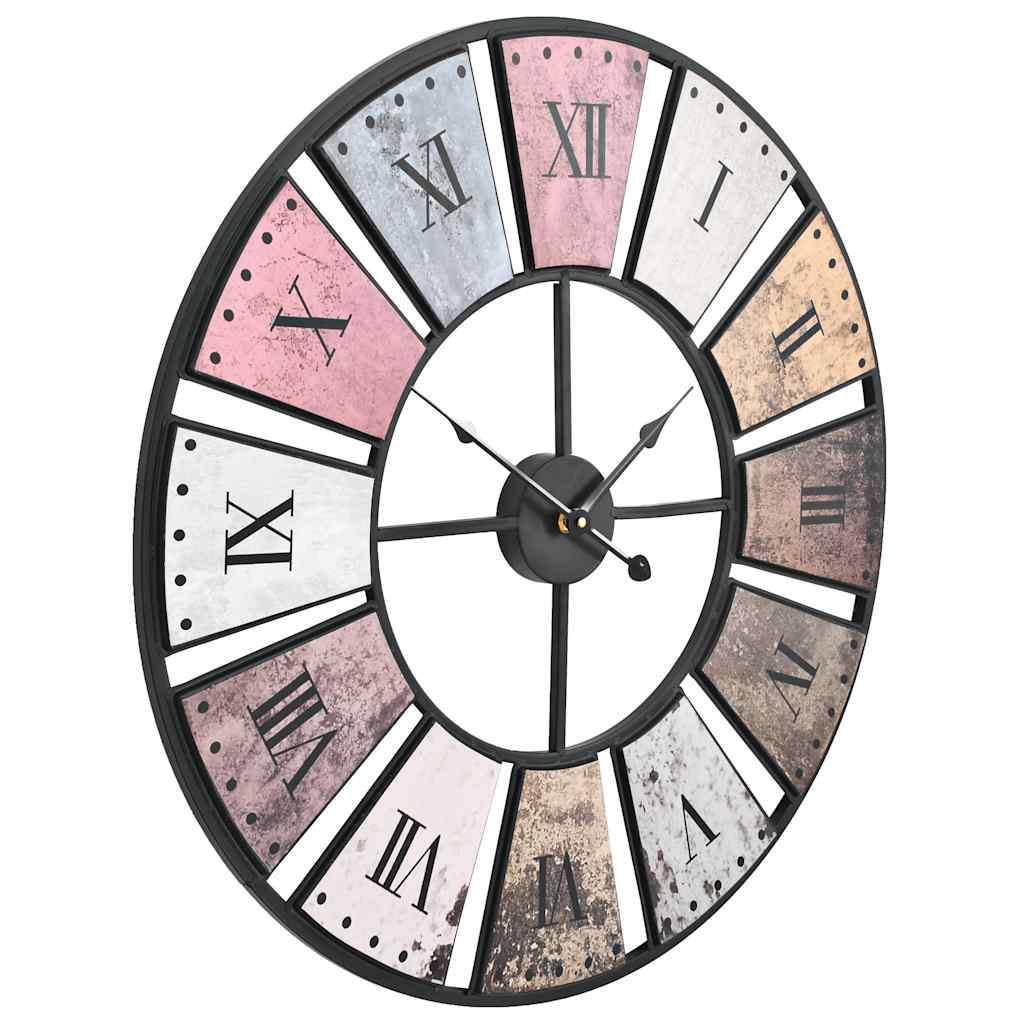 vidaXL Wall Clock | Multicoloured | Metal, MDF | XXL | Decorative Inlays 3