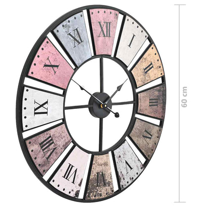 vidaXL Wall Clock | Multicoloured | Metal, MDF | XXL | Decorative Inlays 6