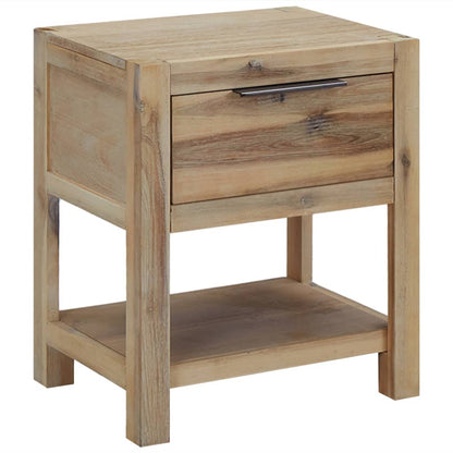 vidaXL Nightstand | Natural wood | Solid Acacia wood, MDF, Acacia veneer | Small 1