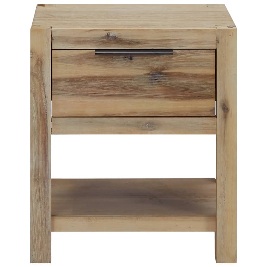 vidaXL Nightstand | Natural wood | Solid Acacia wood, MDF, Acacia veneer | Small 3