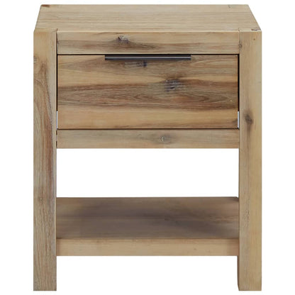 vidaXL Nightstand | Natural wood | Solid Acacia wood, MDF, Acacia veneer | Small 3