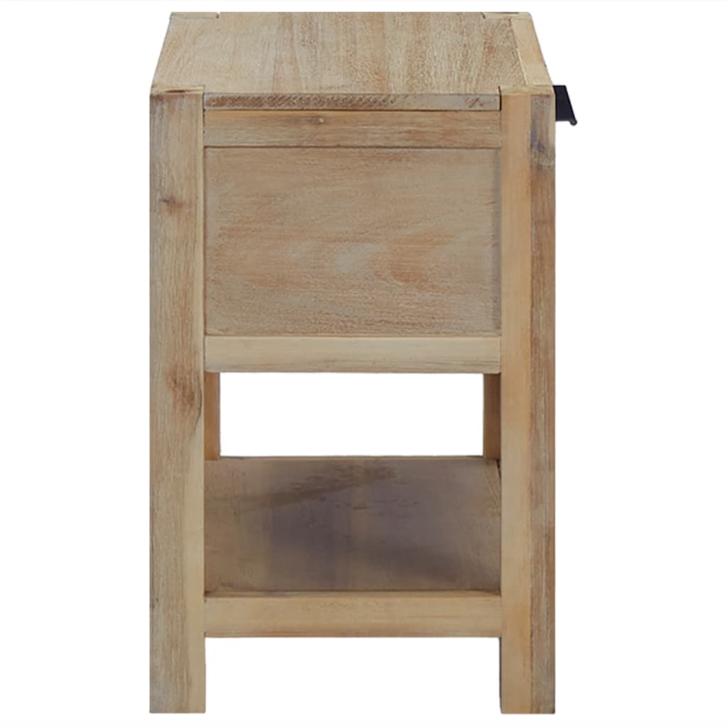 vidaXL Nightstand | Natural wood | Solid Acacia wood, MDF, Acacia veneer | Small 4