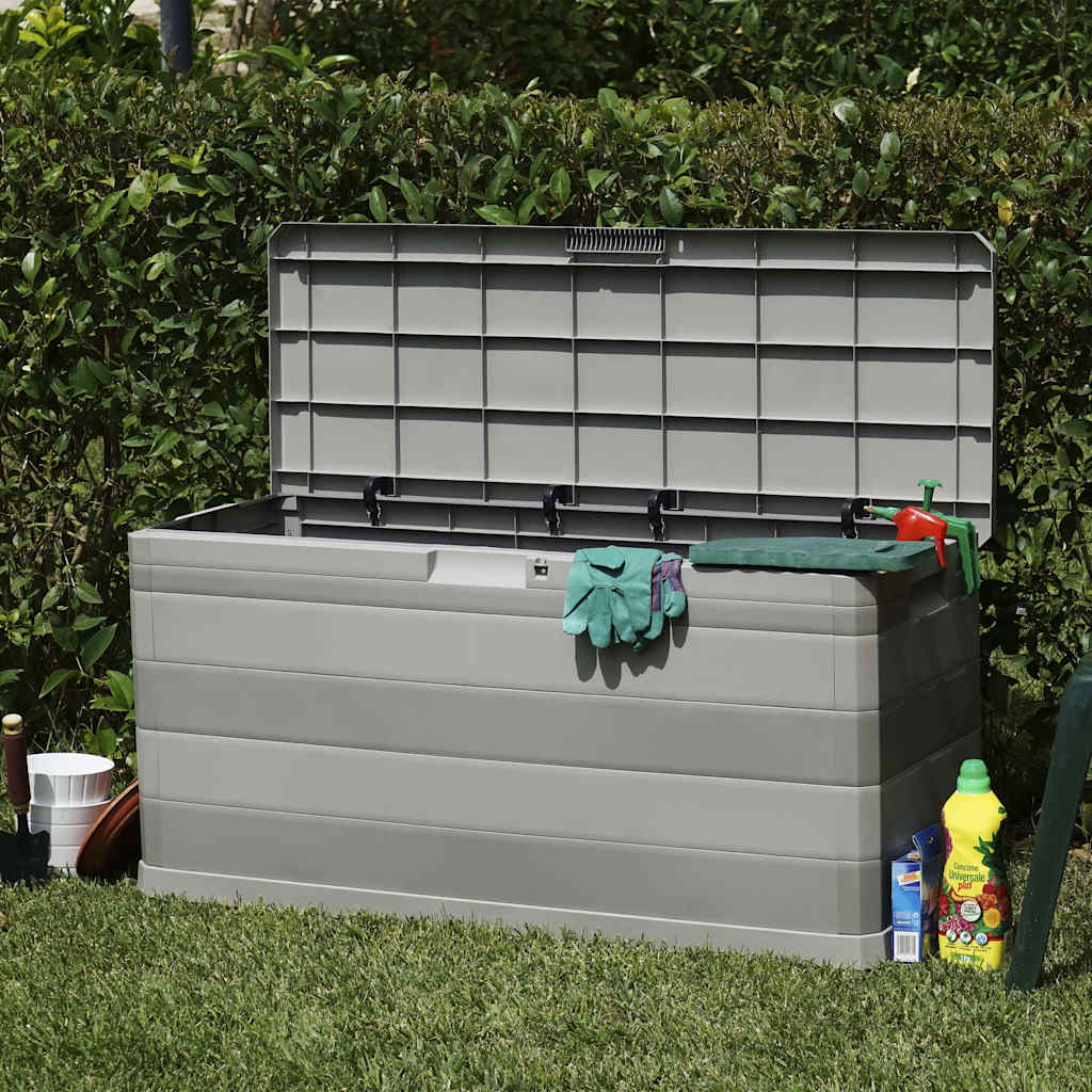 vidaXL Outdoor Storage Box | Light grey | Polypropylene | 117x45x56 cm 3
