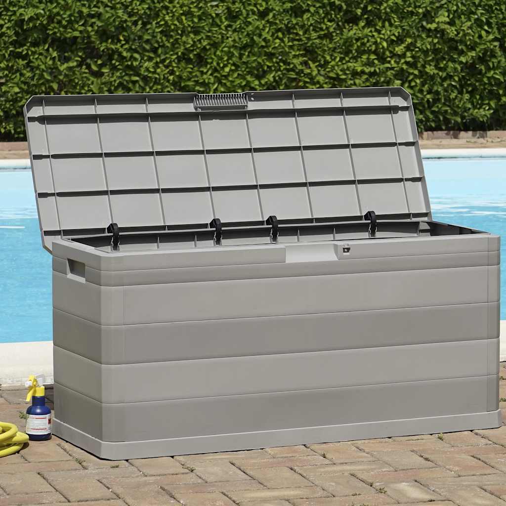 vidaXL Outdoor Storage Box | Light grey | Polypropylene | 117x45x56 cm 4