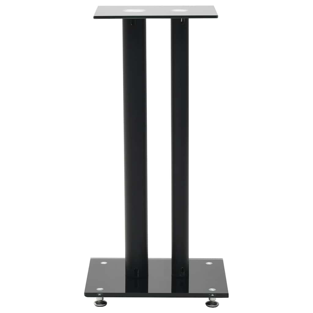 vidaXL Speaker Stands 2 pcs Tempered Glass 2 Pillars Design Black 3
