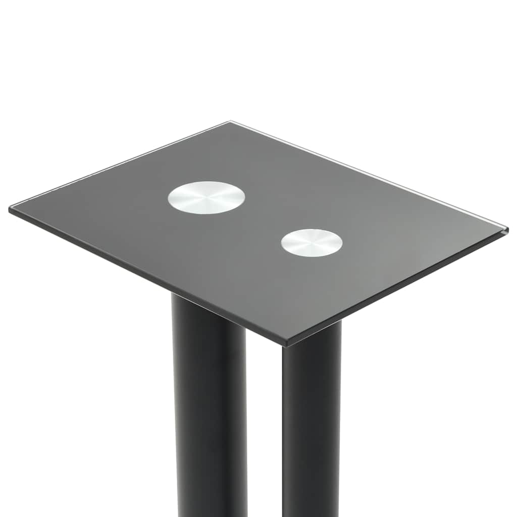 vidaXL Speaker Stands 2 pcs Tempered Glass 2 Pillars Design Black 4