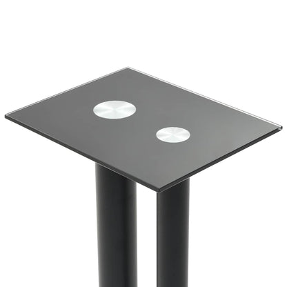 vidaXL Speaker Stands 2 pcs Tempered Glass 2 Pillars Design Black 4