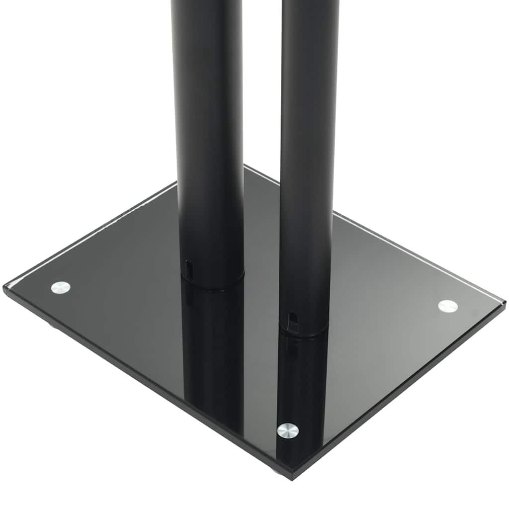 vidaXL Speaker Stands 2 pcs Tempered Glass 2 Pillars Design Black 5
