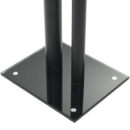vidaXL Speaker Stands 2 pcs Tempered Glass 2 Pillars Design Black 5